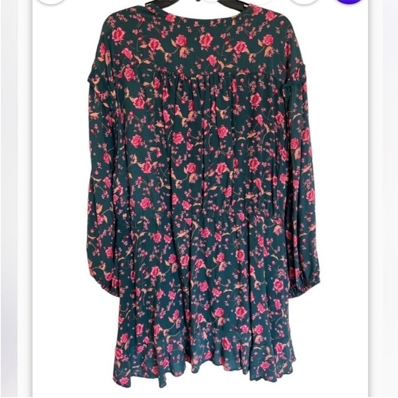 Free People Flower Fields Mini Dress in Emerald Combo - Picture 9 of 10